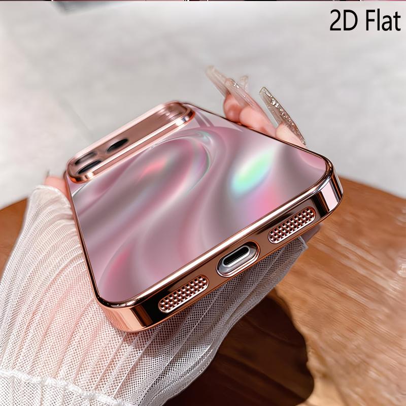 Струящийся Шелк 2D Плоский Для iPhone17 18 16 15 14 13 12 11 Pro Max XS XR 8 7Plus Чехол для Телефона Ударопрочный Защитный Задний Чехол