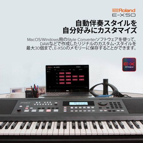 Roland E-X50 Arranger Keyboard, 61 Keys, Built-in Stereo Speakers, Bluetooth Audio, Headphone Connection, Auto Accompaniment Function, Microphone Jack