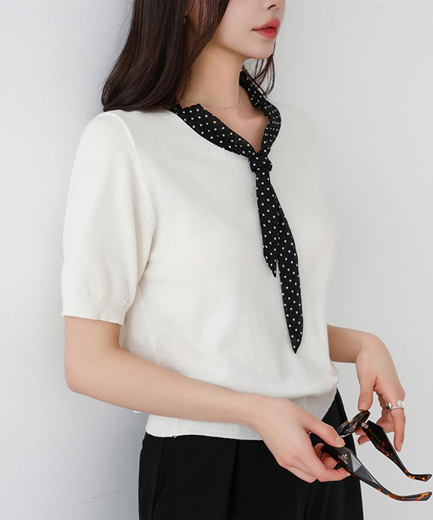 MERCI MARIE Lovely Color Block Dot Tie Knit 112895