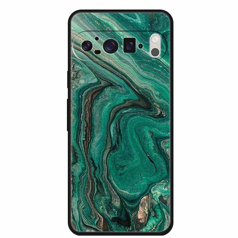 Чехол для мобильного телефона Google Pixel 9 Pro XL Роскошный защитный чехол из мягкого силикона для Google Pixel 9Pro XL Мраморный Мягкий черный Funda