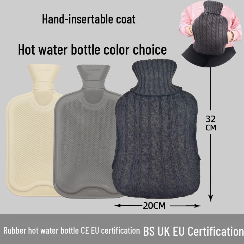 Explosion-Proof Hot Water Bottle: Rubber Design for Stomach and Feet, Long-Lasting Warmth