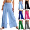 Женские однотонные свободные талии с рюшами, струящиеся широкие повседневные брюки, широкие брюки
