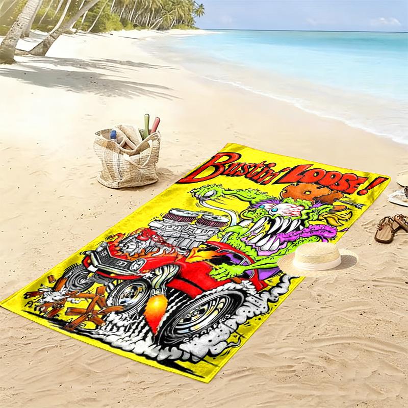 Hoodoo Gurus: Stage beach towel Outdoor camping beach swim Absorbent bath towel seaside Travel and vacation towels beach Comfort printing