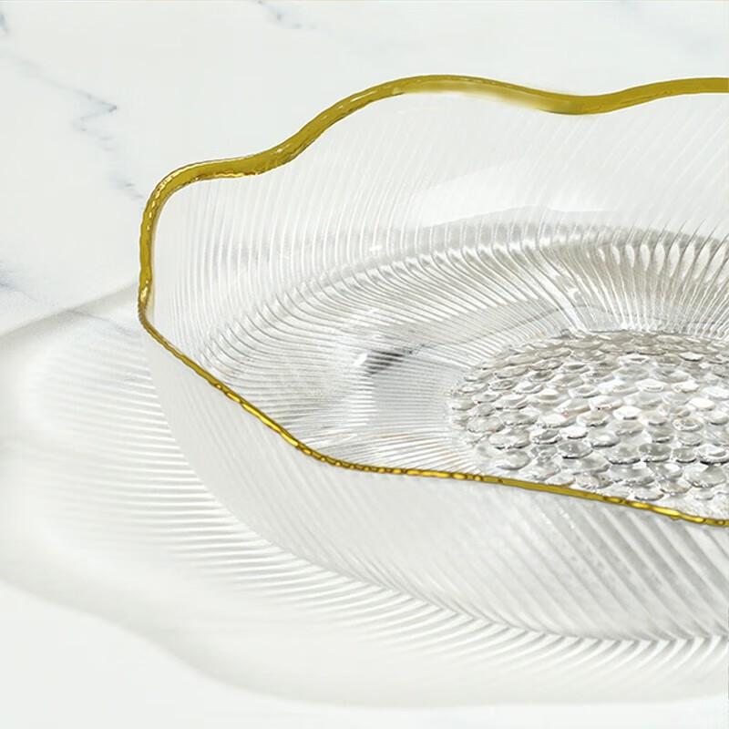 Элегантная стеклянная ваза для фруктов на ножке и поднос для закусок