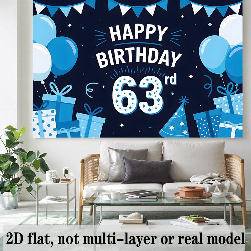 Party Backdrop Balloon Blue Flat Bunting Balloons Flags Hanging Hang Celebration Photo Booth Birthday Party Decor
