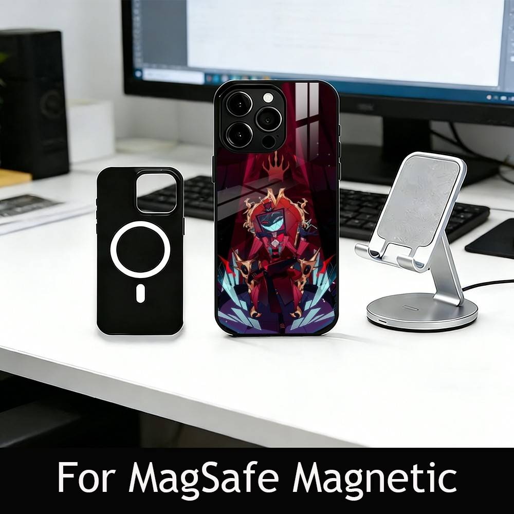 Чехол для телефона H-Hazbin V-Vox для iPhone17,16,15,14,13,12,11 Plus,Pro Магнитный с беспроводной зарядкой Magsafe