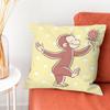 CCurious Monkey GGeorge Pillow Case Plush Fabric Soft Pillowcase Double Sided Print Cushion Cover Household Gifts