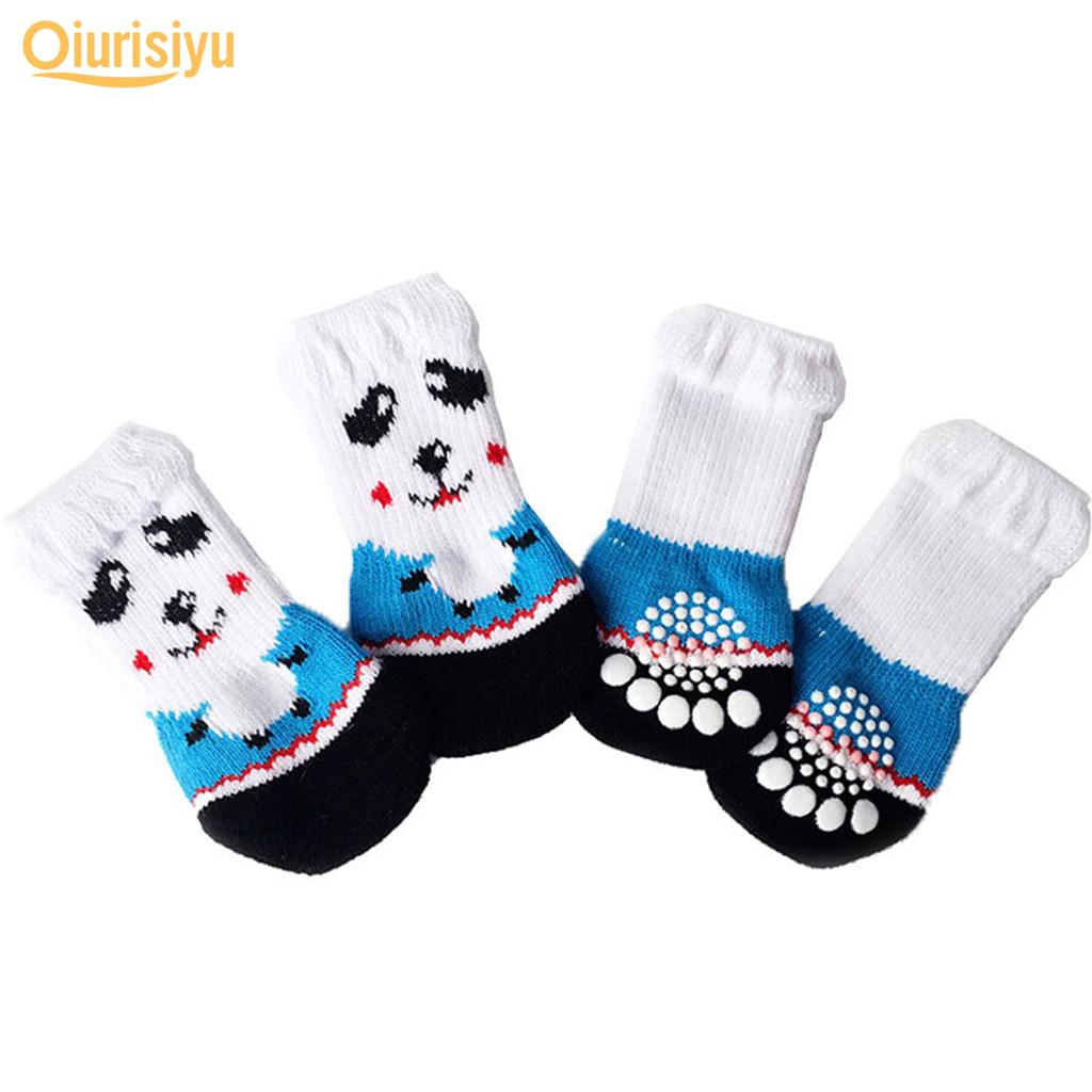 Тёплые нескользящие носочки для домашних питомцев 4штуки в комплекте