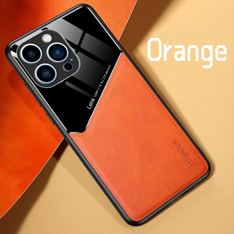 Роскошный кожаный автомобильный магнитный защитный чехол для iPhone 16 Plus 16 Pro Max 15 14 13 12 Mini 11 X XR XS Max 7 8 защитный противоударный защитный чехол