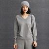2025 Autumn/Winter Ladies V-Neck Cashmere Ribbed Sweater