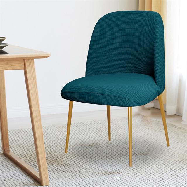 Polar Fleece Stretch Chair Cover Duckbill Curved Dining Chair Slipcover Low Back Stretch Seat Covers For Kitchen Hotel Decor