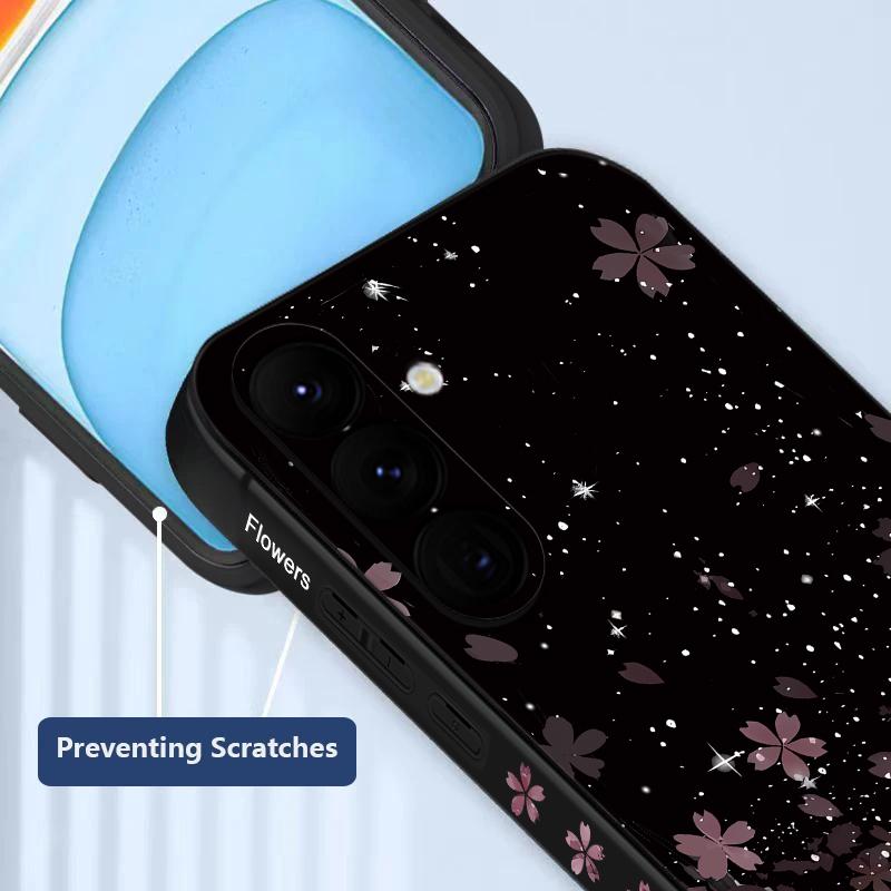 Чехол с узором вишневого цвета для Samsung Galaxy S25 S24 S22 Ultra Plus S23 S21 S20 Fe A55 A54 A52 A35 A15 5g Lanyard Tpu Soft Slim Case Cover