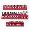Magnetic Socket Organizer Set 3PCS Magnetic Socket Trays Red for SAE