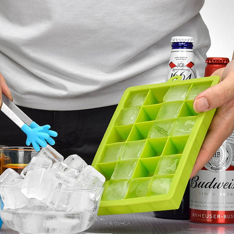 24 Silicone Ice Cube Tray Molds DIY Desert Cocktail Maker Square Mould