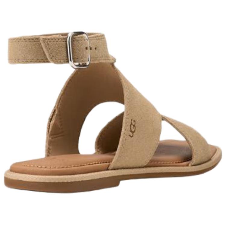 UGG Delray Кожаные шлепанцы с открытым носком в винтажном стиле Женские сандалии Коричневые 1167453-MDSD