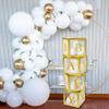Gold Transparent Name Balloon Box Letter Birthday Party Gender Reveal Baptism Decoration First 1 St Birthday Baby Shower Decor