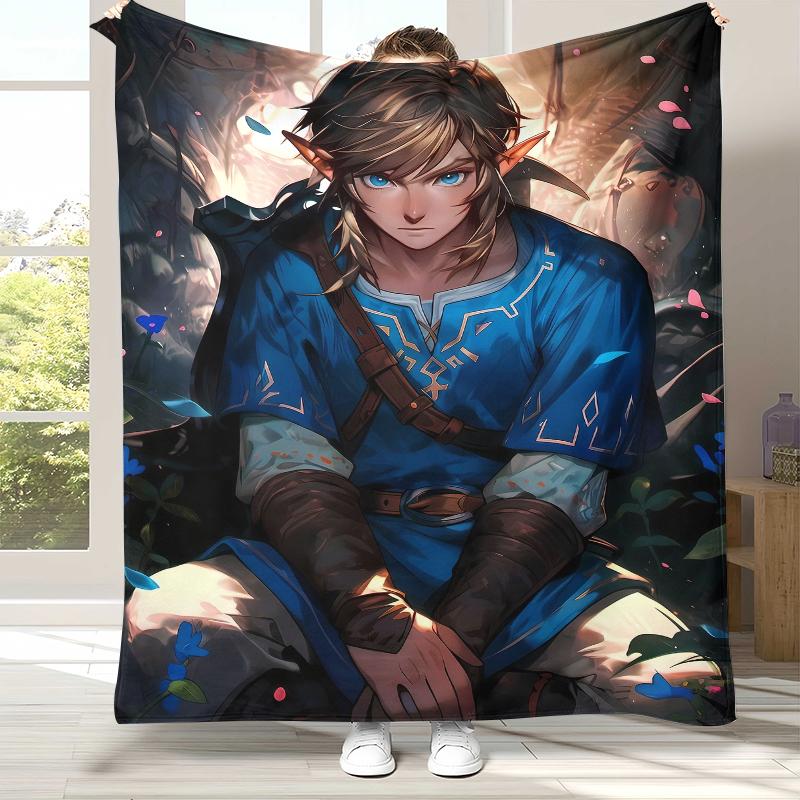 Ретро Z-Zelda Мультяшный Линк Игры Фланелевое Одеяло, Ультра Мягкий Теплый Плюшевый Плед для Дома Спальни Кровати Дивана Походного Пикника Ребенка