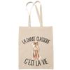 Tote Bag - PLANETEE - Danse Classique C'est La Vie - Coton Imprimé En France - Beige - Anses Solides