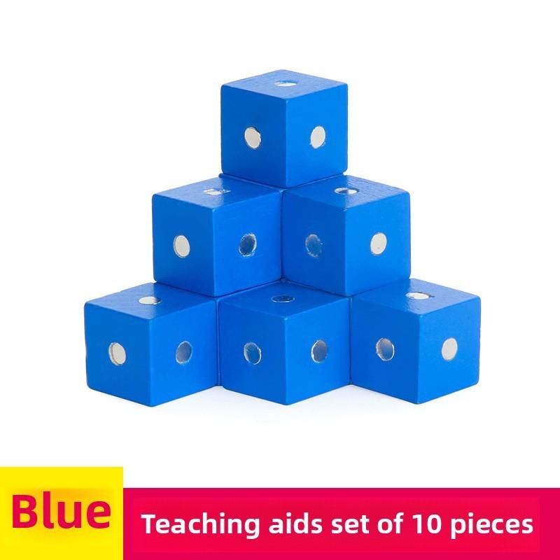 Math Learning Magnetic Cube Toy Made Of Eco-friendly Wood For Classroom Use