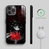 R-Красный S-Паукообразная лилия F-Цветы Чехол для телефона для iPhone17,16,15,14,13,12,11 Plus,Pro Max Магнитный для Magsafe Беспроводная зарядка