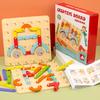 Детские деревянные игрушки-геоборды, доска для ногтей, набор геометрических колонн, строительная головоломка, геометрическая доска Монтессори, сенсорная игрушка