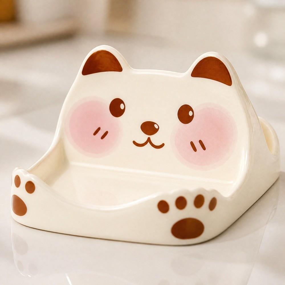 Non-Slip Ceramic Pot Lid Holder Space Saving Kitchen Countertop Organizer Spatula Rack Cabinet