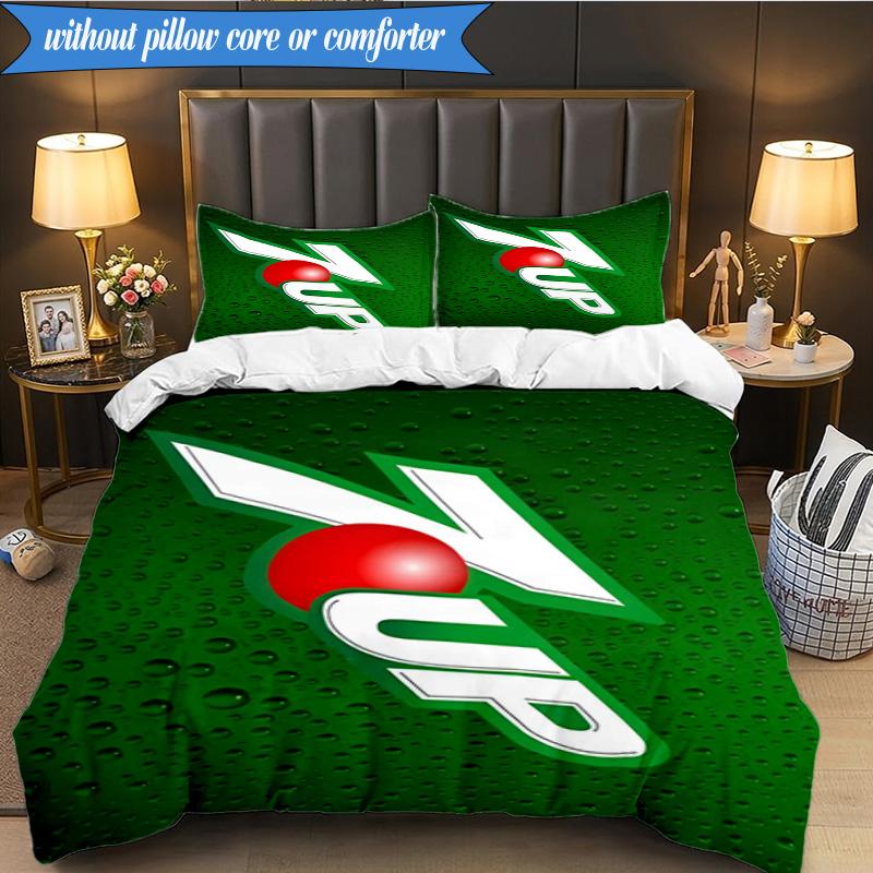 3PCS Refreshing 7-up On A Hot Day Bedding Set 2D Printing (Includes 1 Duvet Cover + 2 Pillowcases Coreless), Bedroom decor,Fan gift