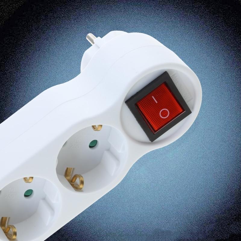 EU Standard 250V 16A 3 Conversion Socket with Switch Power Adapter Socket