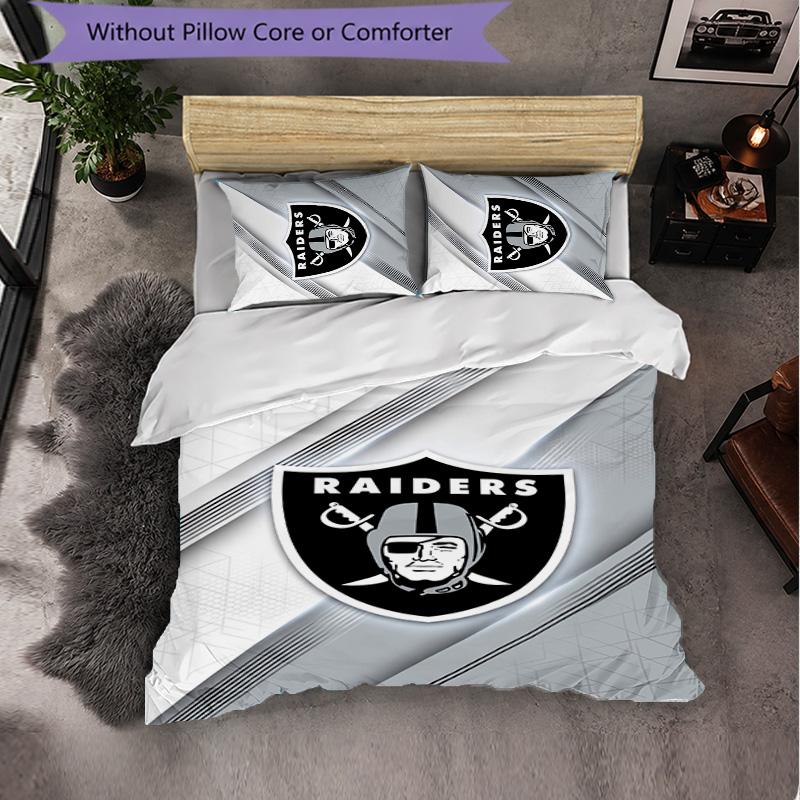 Las Vegas Raiders Pattern Microfiber 3Pcs Bedding Set Decor Duvet Cover Set For Bedroom Home Use