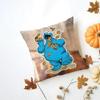 CCookie Monster Cushion Cover Washable Linen Pillowcase Soft  for Daily Sofa Bed Home Room Decor