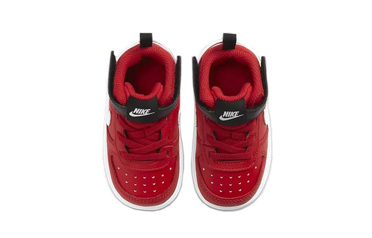 Nike Court Borough Mid 2 Retro Sports Slip Resistant Cushioning Mid top Skateboard Shoes Red Infant And Toddler CD7784-600
