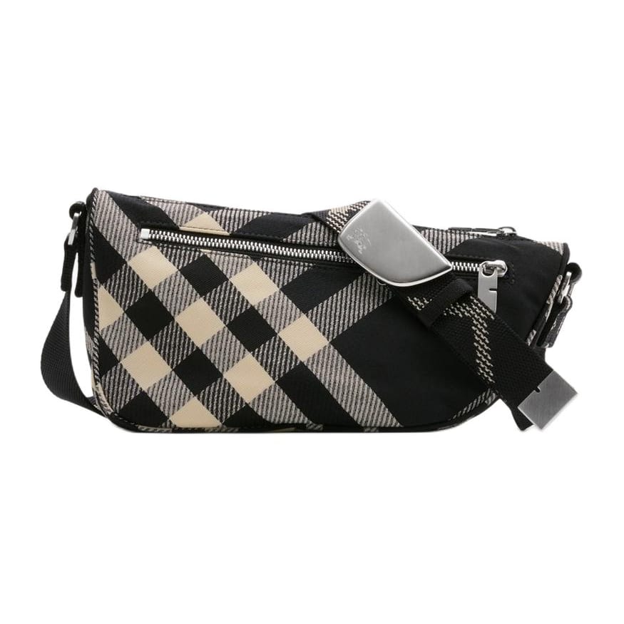 Burberry Сумка через плечо из хлопка с полиэстером, маленькая мужская, черная 80893011