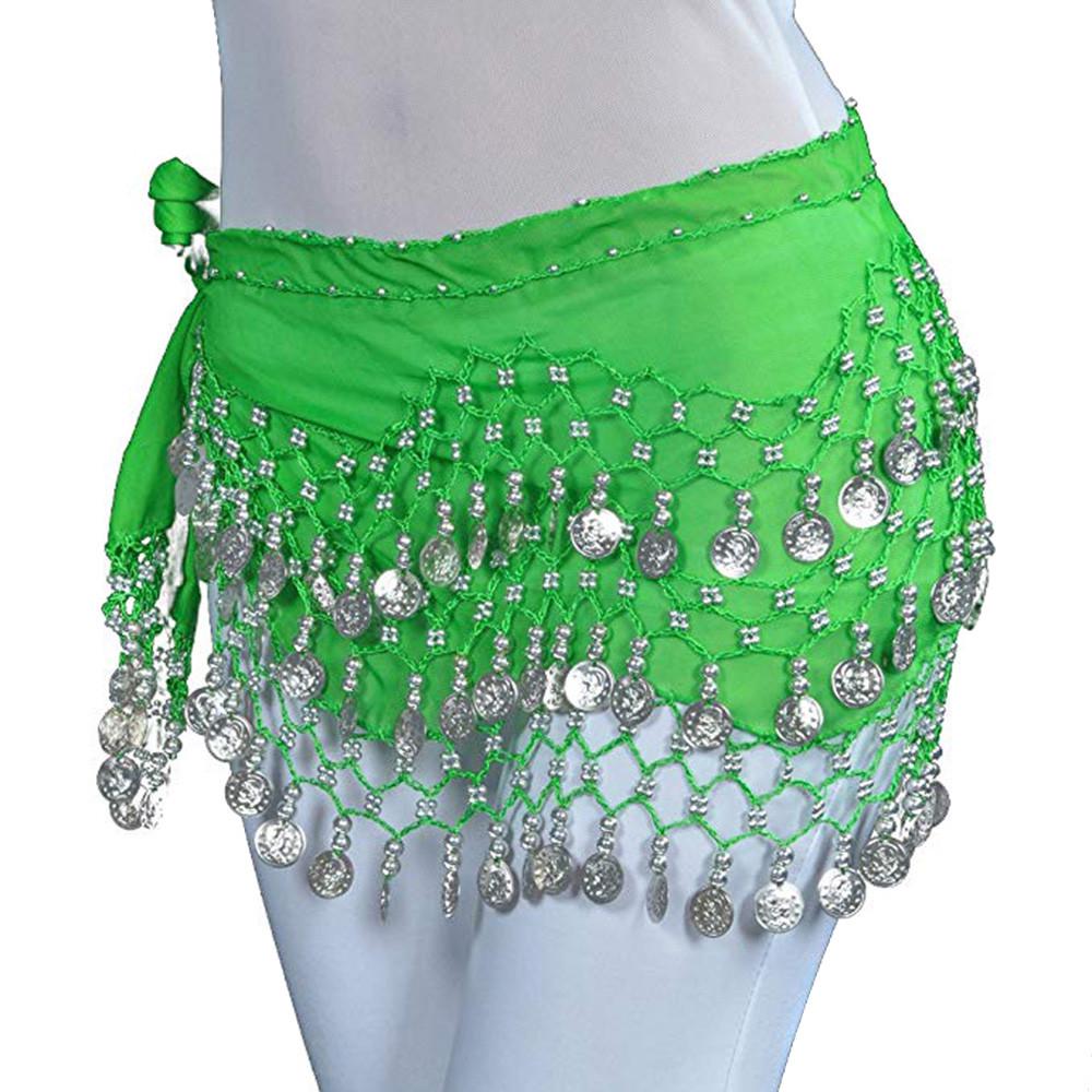 Модный хип-шарф для танца живота с поясом и поясом, юбка с поясом в этническом стиле 128 монет