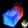 LED Ice Bucket RGB Colorful Cooler Bucket Double Layer Square Ice Tray Bar Nightclub Light Up Champagne Whiskey Beer Bucket