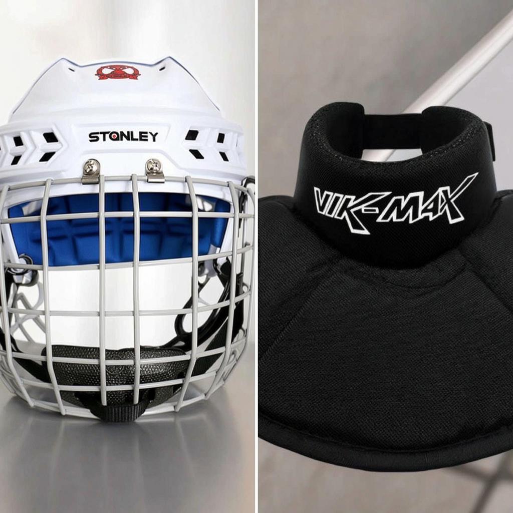 Hockey Helmet Gear Adjustable Headgear Ice Skate Roller Skating Match Practice Dryland Neck Guard