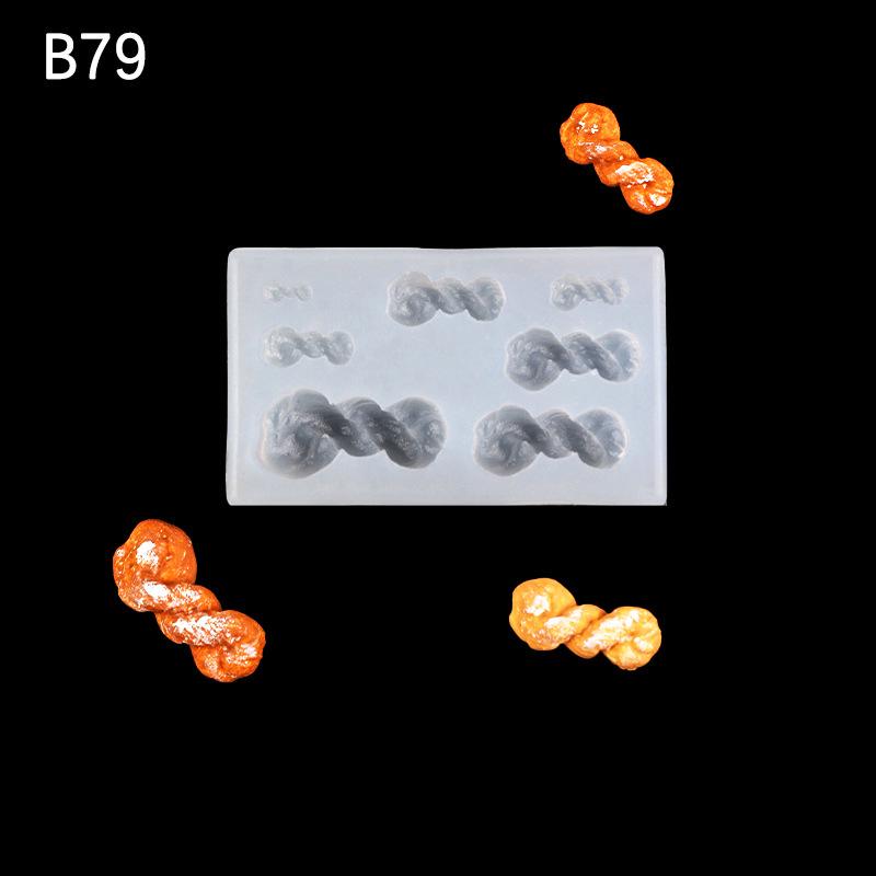 Коллекция мини-форм для лепки из ультралегкой глины и смолы для игры в еду: Круассан, Бисквит, Печенье, Пончик