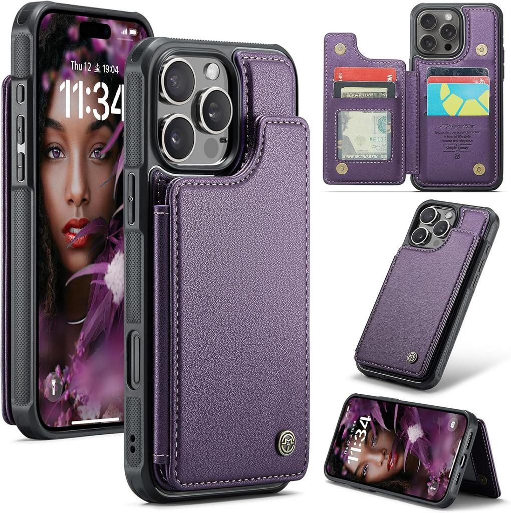 Защитный чехол-кошелек для iPhone с держателем для карт, RFID-экранированием, мужским и женским амортизирующим кожаным держателем, прочный защитный чехол для телефона