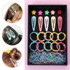 220PCS/Set Candy Color Kids Girls Accessories Gifts Hairpin Hair Clip Hair Rope