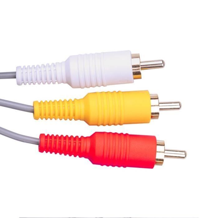 1.8m 480m Game Main Component Cable Wii HDTV AV 3 RCA Audio Video Adapter for Nintendo Wii Gray [D2E78A8]