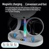 Magnetic RGB Charging Stand for PS5 Console & PS VR2, Dual Controller Charger with Headset  Glasses Storage Holder