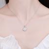 Sterling Clover Necklace Bracelet Set Women Minimalist Fashion Jewelry Cross Chain