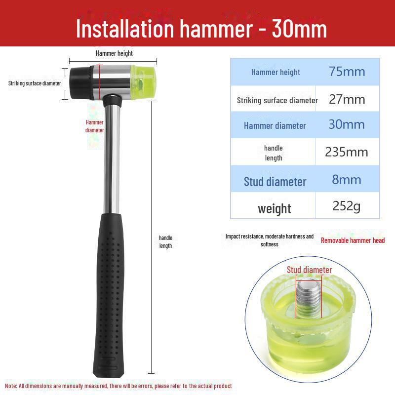 Многофункциональный резиновый молоток для укладки плитки и напольных покрытий