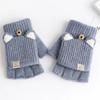 Knitted Wool Finger Gloves Thicken Glove Bracers Fashion Winter Gloves  For Woman Winter Warm