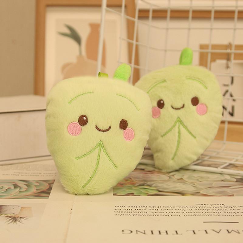Leaf Shaped Miniature Plush Doll Keychain Pendant School Bag Accessories Decor