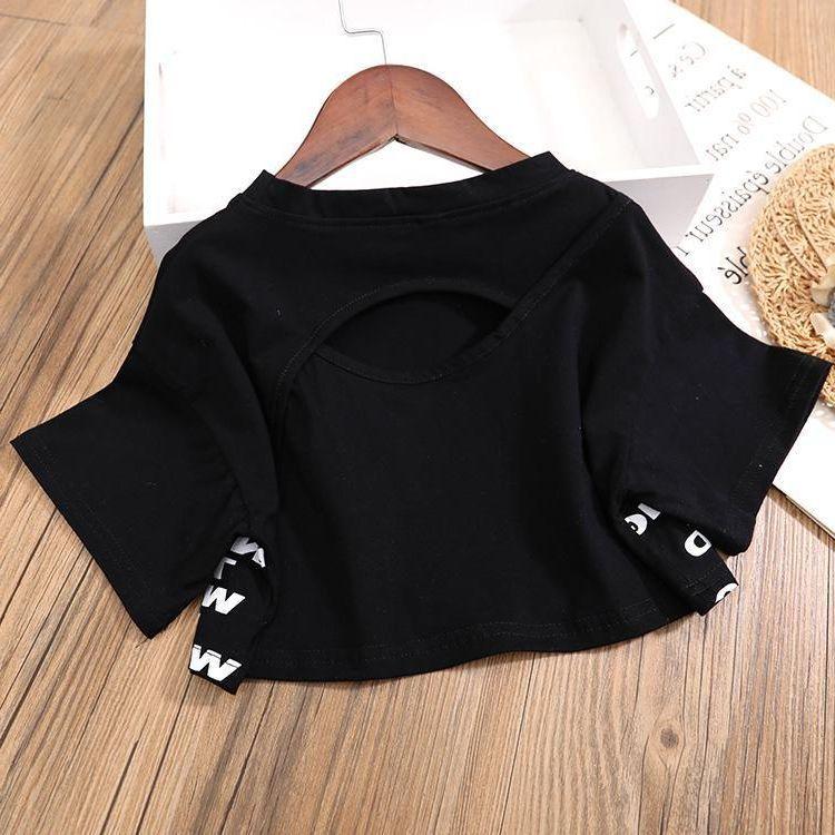 Комплект одежды NGirls, летние укороченные топы для девочек, футболка + джинсовые шорты, комплект из 2 предметов, одежда для девочек, одежда для маленьких девочек 4–12 лет