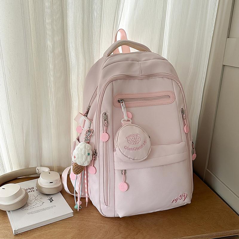 Backpack For Girls Boys Large Capacity Nylon Travel Casual Geometric Pattern With Padded Shoulder Straps For School And Hiking