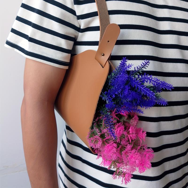 Hanging Flower Bouquet Bag with Non-slip Handle Durable Canvas Floral Carrier for Flower Shop Retail Supply Use