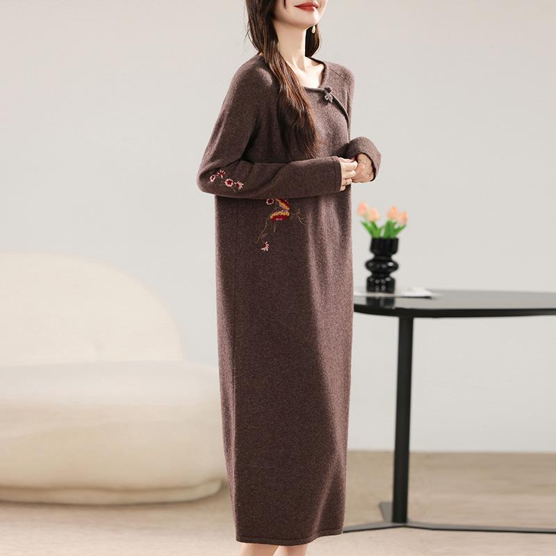 Женское кашемировое платье Qinghe кашемир 30% кашемир 70% шерсть осенне-зимняя кашемировая юбка мягкая и теплая