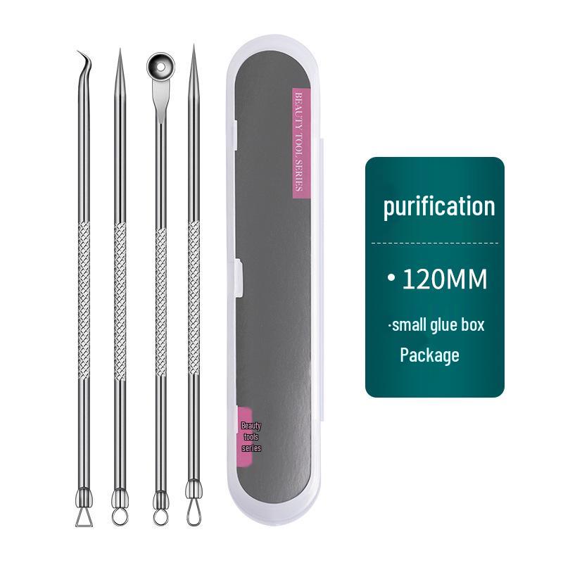 4-Piece Stainless Steel Double-Ended Blackhead and Acne Extractor Set