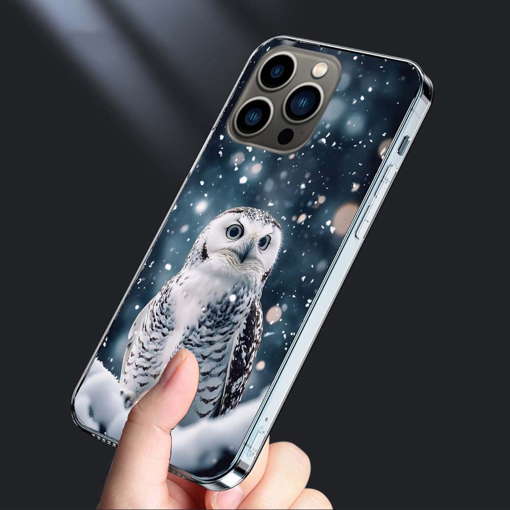 Чехол для телефона "Сова зимой" Для Iphone 16E 15 Pro 14 Plus 17E 16 17 Pro Max Air 11 12 13 Mini Ударопрочный Capa Милый Чехол TPU Cle